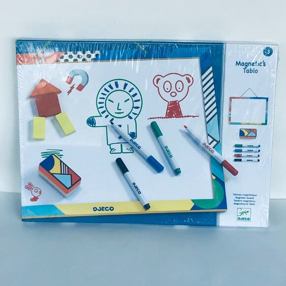 New Sealed Djeco Wooden Magnetic White Board For Age 3+ - Picture 7 of 13
